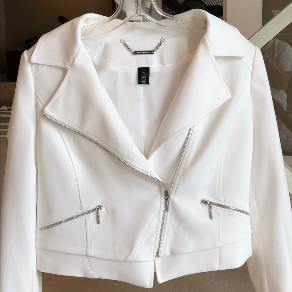 White motorcycle (moto) jacket
